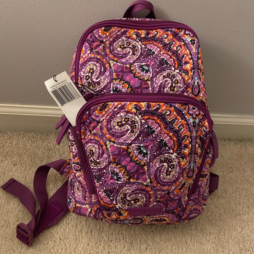 NWT Vera Bradley Hadley Backpack Dream Tapestry Purple College School